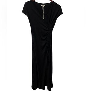 Max Studio Black V Neck Maxi Dress Sleeveless Long NWT Women Small